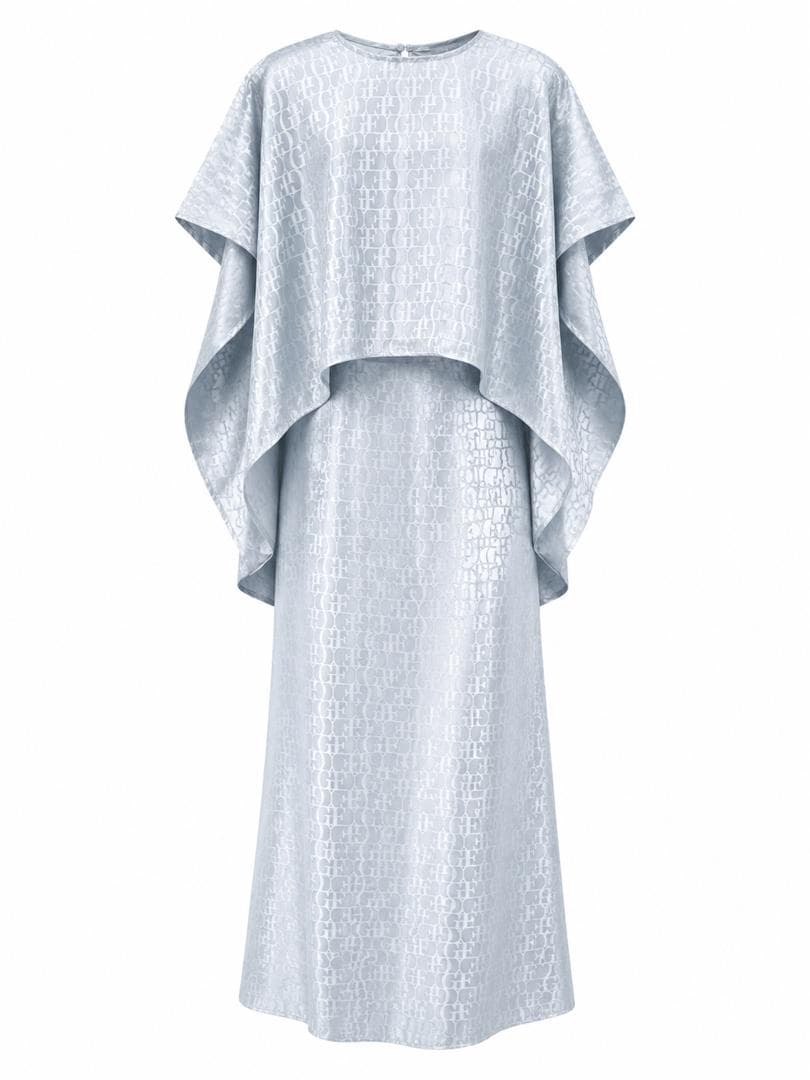 Elegant Silver Kaftan Dress
