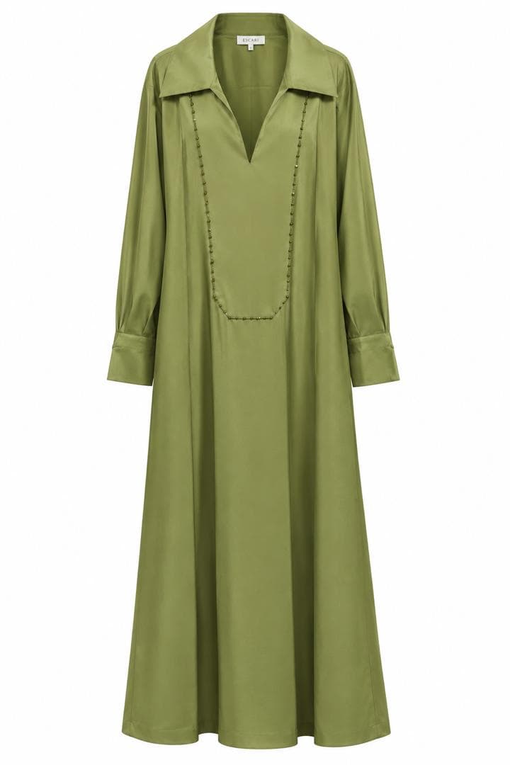 Gizia Green Long-Sleeve Maxi Dress