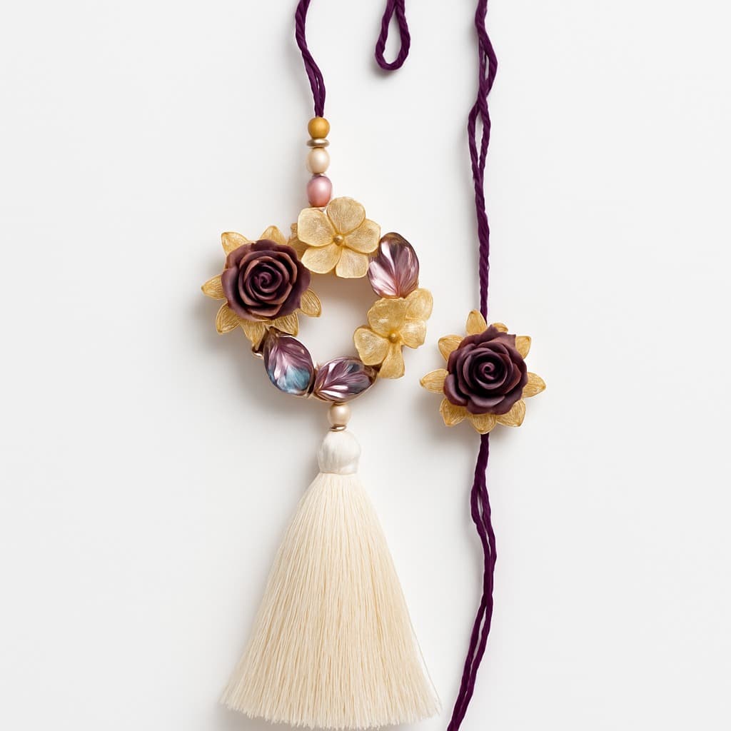 Floral Wreath Rakhi with Tassel