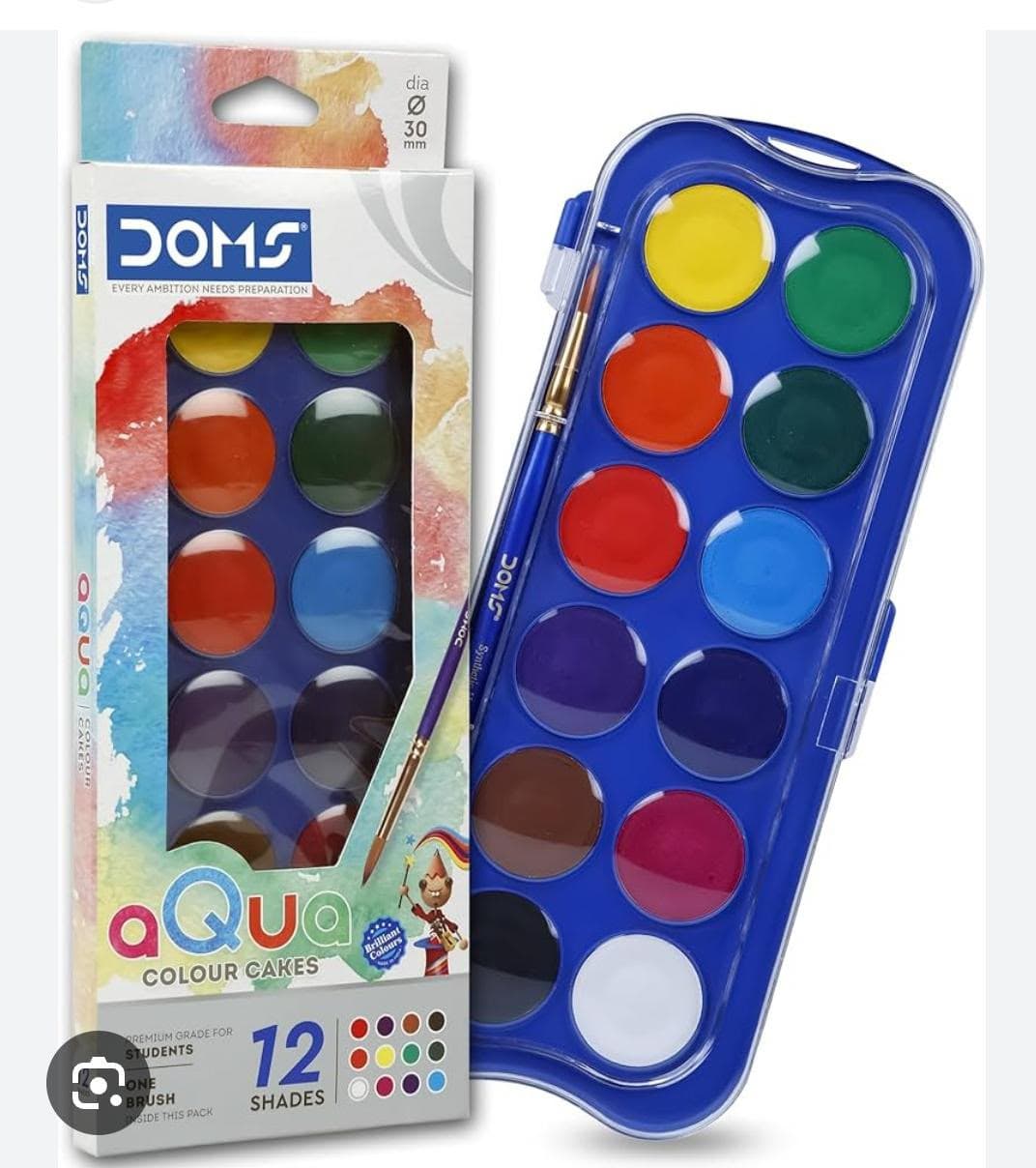 DOMS Aqua Colour Cakes - 12 Shades
