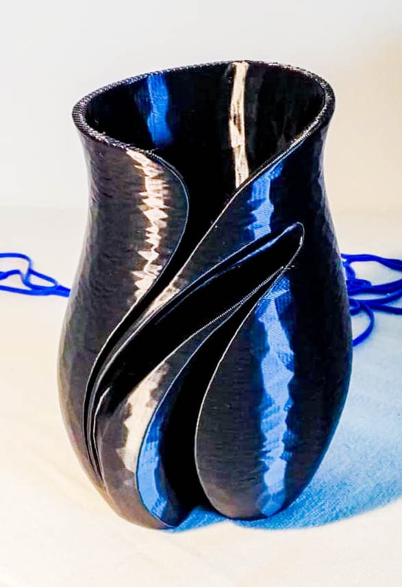 Black Silk Engraved Vase