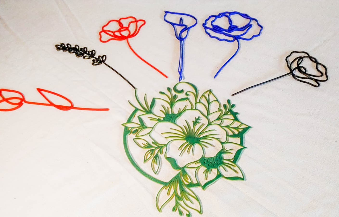 Wire Floral Wall Art Collection