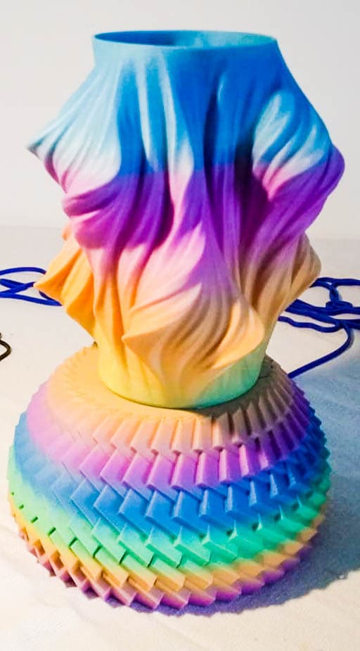 Rainbow Flame On Base Vase
