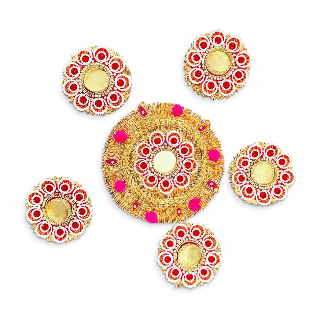 Diwali Beaded Tealight Holder Set