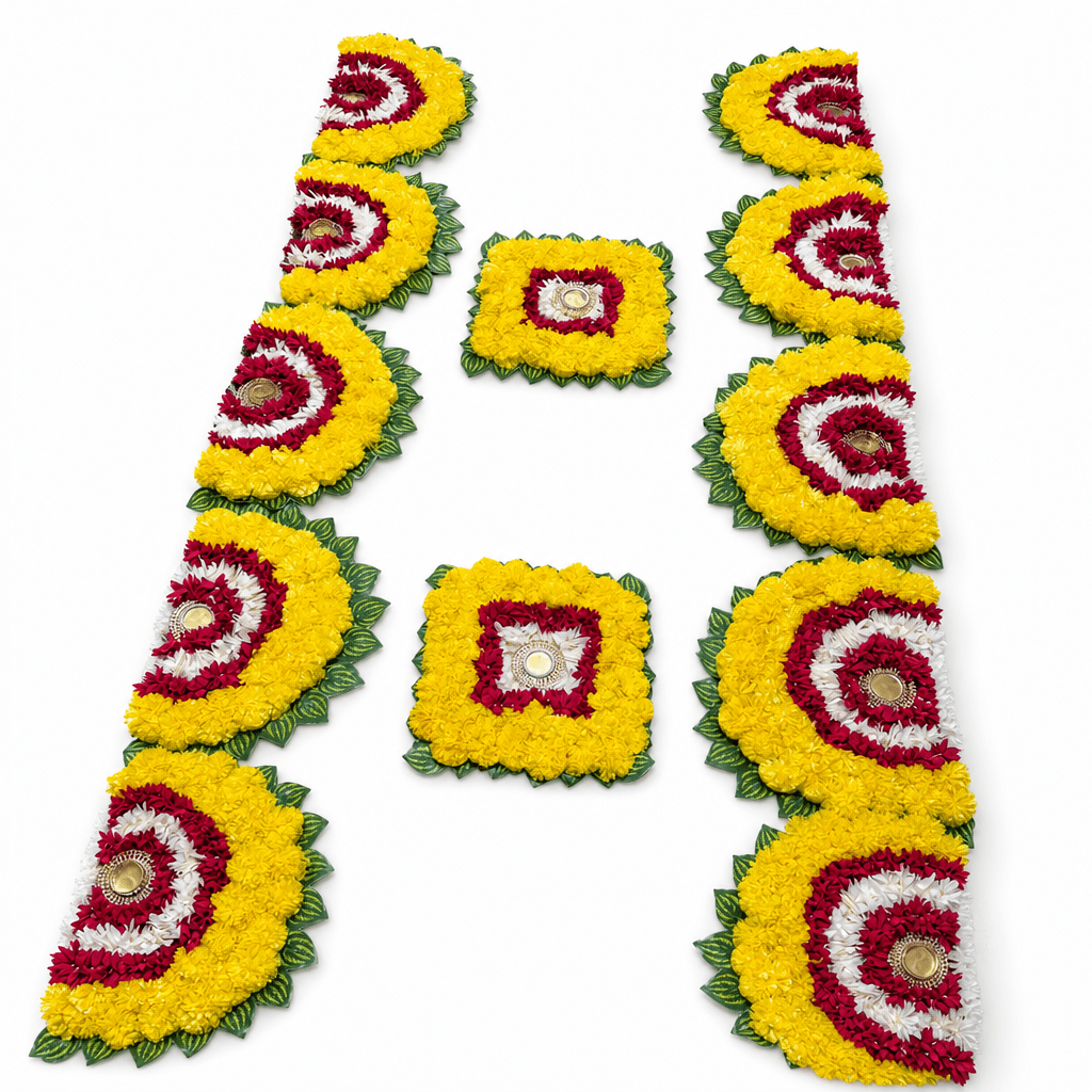 Floral Rangoli Decor Set of 12