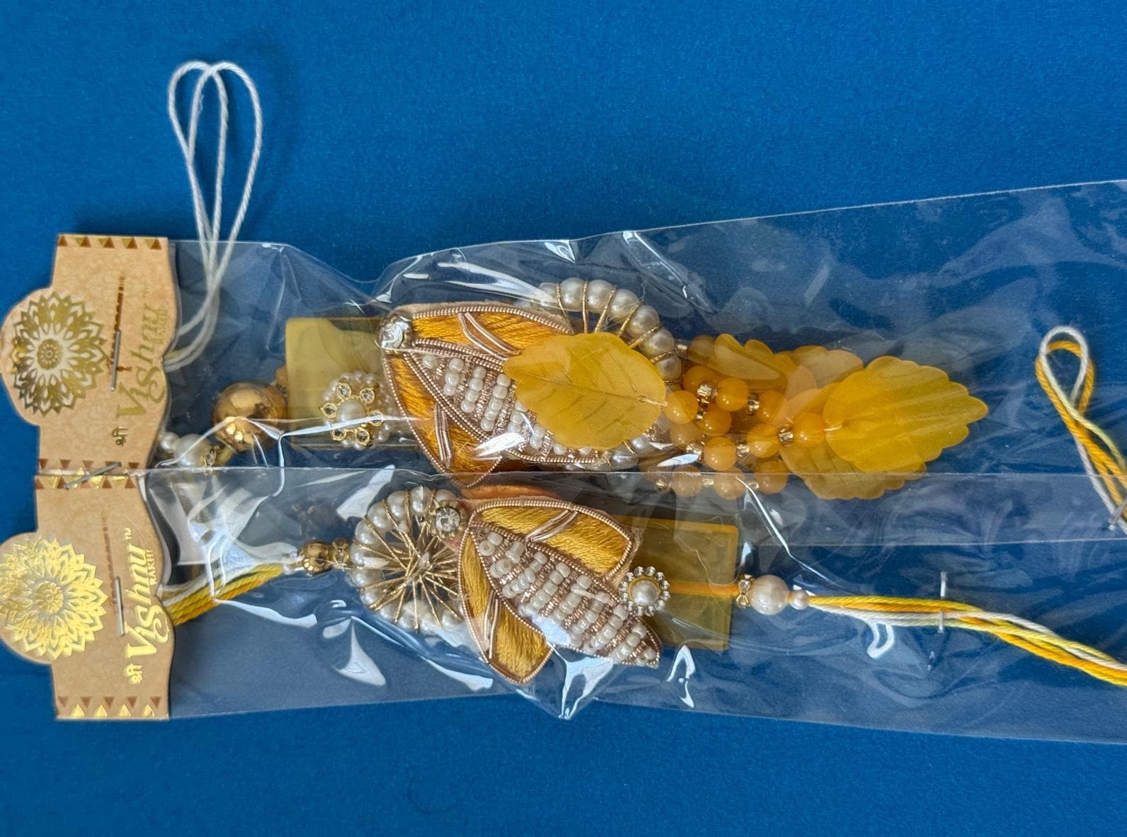 Elegant Yellow Rakhi Set