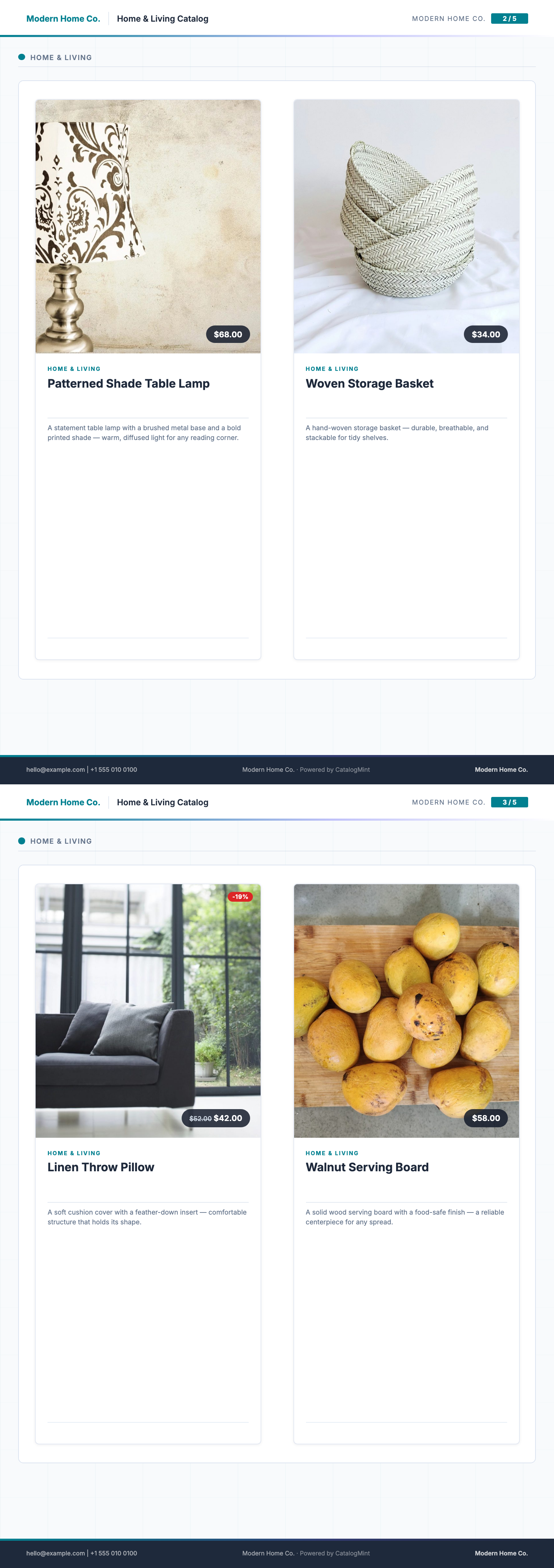 Flipbook Spread PDF template — real rendered pages